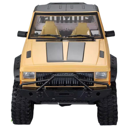 1/10 RC Hard Shell Cab & Back-Half Cage Body Shell Kit for 1/10 RC Crawler TRX4 SCX10 90046 AT4 GEN 8 Scout II,313mm Wheelbase Cherokee Upgrade and Modify (Desert Yellow) - color: Desert Yellow