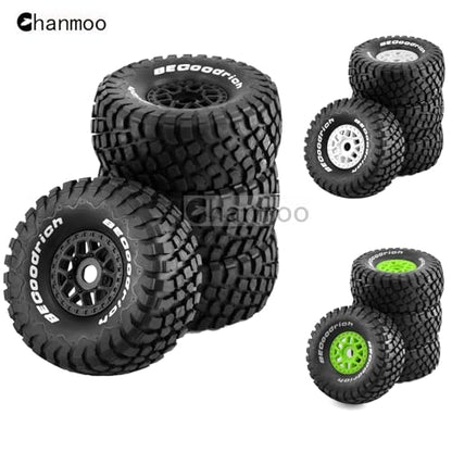 1/8 RC Short Course Truck Tires And Wheels 17mm Hex OD 140mm 1/7 All Terrain Off Road Tyres For 1:7 1:8 RC Buggy Truck Car HSP TRAXXAS UDR DF7 FS Atom ARRMA Mojave YK4072 DF7 4PCS (Black) - color: Black