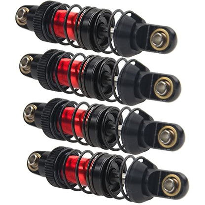 4Pcs Vgoohobby Metal Shocks Absorber Adjustable Dampers Compatible with Axial SCX10 Traxxas TRX4 D90 90046 Redcat Gen7 1/10 RC Crawler Car (Red,70mm)
