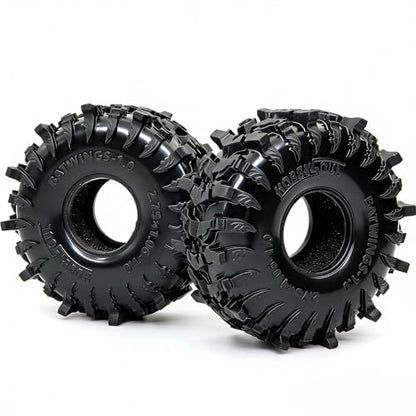 1.0 Tires - 70 * 27mm Tall Batwings 4-Pack Fits TRX4M SCX24 | Super soft sticky mud crawler tire with foam inserts, For 1/24 SCX24 & 1/18 TRX4M High Trail micro RC Crawlers Upgrades - size: 1.0 tires - 70mm Tall