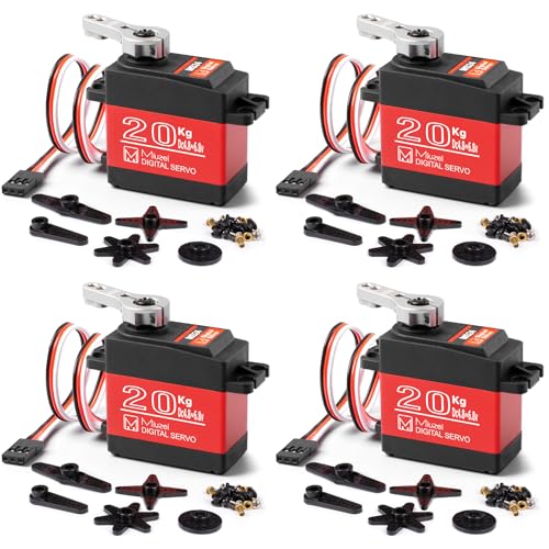20KG Servo Motor High Torque Metal Gear Digital for 1/10 RC Car 4Pcs | 22.8 kg·cm Torque @6.8V, DS3218, 270 Degree Waterproof Standard Steering with 25T Horn for RC 1/8 Crawler Robot Truck Boat.