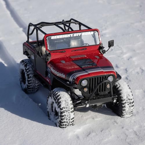 Axial RC Truck 1/10 SCX10 III Jeep CJ-7 4X4 RTR Brushed Rock Crawler, Red | Battery and Charger Not Included, AXI03008V2T1, Ready to Run - color: Red