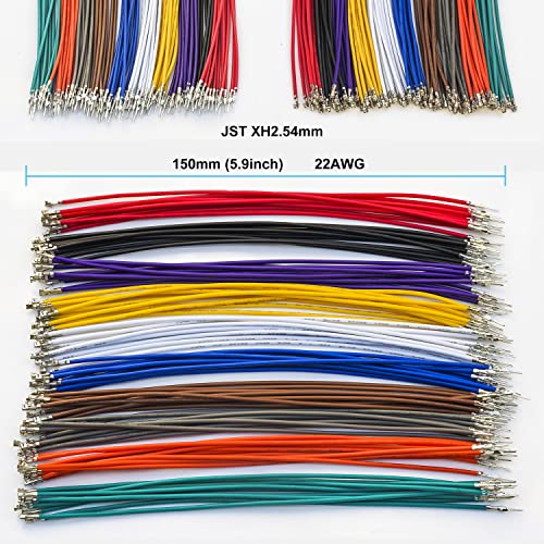 JST Connector Kit 2.5mm Pitch JST-XH 2.54 Male Female Connector with Premium 22AWG Pre-Crimped Cables,XH 2.54mm Connector 2/3/4/5/6/7/8/9/10 Pin Male Female Housing (XH-MF-Kit) - size: JST-2.5MM-XH Male Female