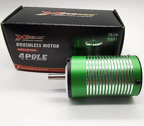 XTEAM 3660 4650KV Brushless Motor 1700W 120A 12V 4-Pole Design, Suitable for 1/8 1/10 1/12 RC Electric Racing Car, Buggy, RC Boat - size: 3660-4650KV