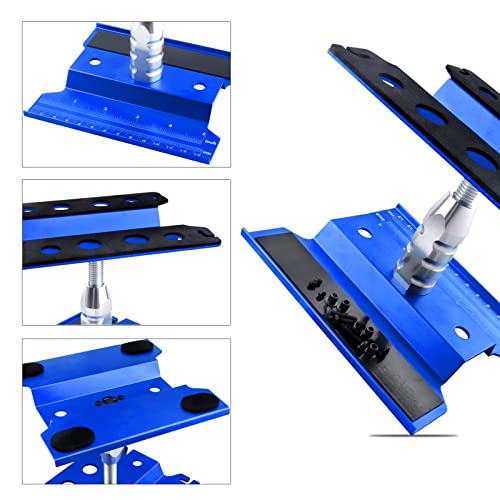 RC Car Work Stand Aluminum Repair Workstation 360 Degree Rotation Lift Lower w/Screw Tray Tools for 1/10 1/12 1/16 Scale Traxxas TRX4 Axial Arrma Redcat Losi RC Crawler Monster Truck Buggy (Navy Blue) - color: Navy Blue