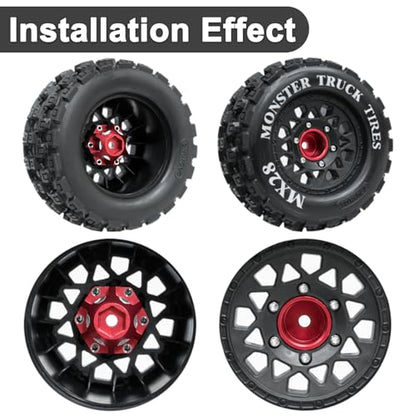 Hex Adapters for 1/10 Pro-Line Racing 6x30 to 12mm PRO633701 PL28 MX28 | 17.5mm Thickness, Aluminum Wheel Hex Hub Adapter Upgrade Parts, Red - color: Red 12mm