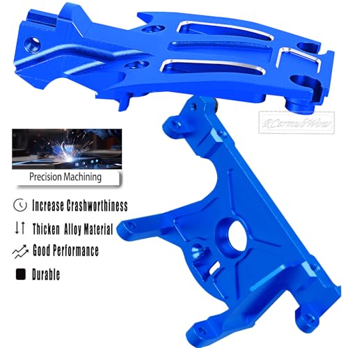 RC Alloy Chassis Brace Mounts & Motor Mount & Motor Plate Upgrades Part for 1/10 Jato 4X4 Brushless,Jato 4X4 VXL,Replace #9025,#7460A,#7490,Navy Blue - color: Navy Blue(1set)