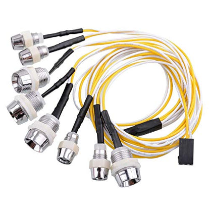 8Leds LED Light Headlights Taillight Kit Accessories Lights Compatible with traxxas HSP RC4WD Tamiya Redcat Axial SCX10 RC Car Crawler Truck(White,Red,Orange LEDs)