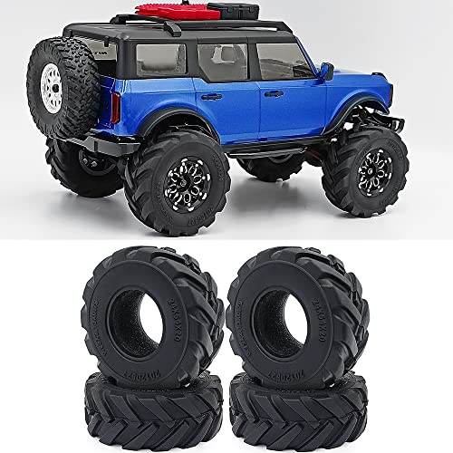 RCLIONS 1/24th Rubber 54mm Micro 1" RC Wheel Tires for Axial SCX24 Deadbolt,C10,JLU CRC,Bronco,Gladiator RC Crawler Truck Car (54mm) - size: 54mm
