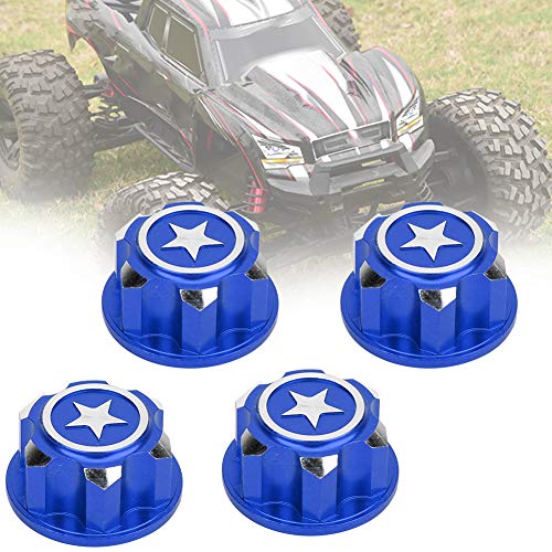 Tbest Hex Wheel Nut, 4Pcs Aluminium Alloy 17mm Hex Wheel Mount Nuts Set Fit for RC Car()