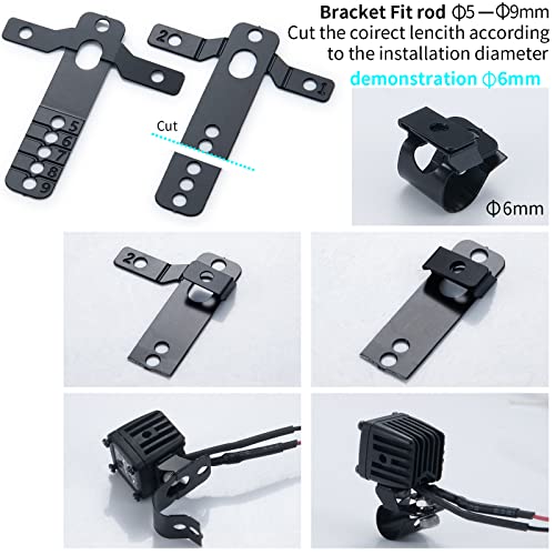 4PCS RC Spot Beam Square LED Cubes Offroad Driving Lights RC Light Bar LED Housing Lens Spotlight Compatible with 1/10 RC Car TRX4 TRX6 Axial SCX10 90046 RR10 D90 (D-Striped) - color: D-Striped