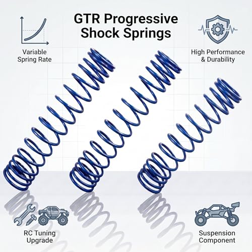 8445A Blue Progressive Rear Shock Springs 3-Pack – Compatible with Losi 5IVE-T, DBXL, Super Baja Rey, GTR Shocks