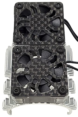 NHX RC 1/8 Twin Cyclone Alum HV Cooling Fan Cover 28000RPM Motor Heatsink Silver