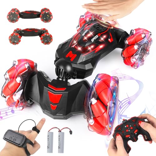 Gesture RC Car, 4WD Gesture Sensing RC Stunt Car Toys for 8-13 Ages Boys Girls, Drift Hand Controlled Remote Control Twist Cars 360° Rotation with Lights Music for Birthday Gifts