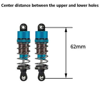 1/10 RC Cars Oil Leakproof Shocks,2Pcs Adjustable Oil Filled Shocks 52mm-120mm for 1/10 RC Buggy Truggy On Road Touring Drift Cars Monster Trucks Upgrade Parts(2pcs 62mm blue) - color: 2pcs 62mm blue
