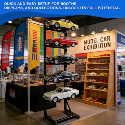 RC Car Stand, Adjustable RC Car Storage Rack, Remote-Controlled Model Cars, Mini Off-Road Vehicles, Large Trucks, Compatible with 1/6, 1/8, 1/12，1/18, and 1/24 Scale RC Model Cars.
