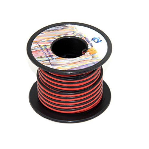 Haerkn16 awg Silicone Electrical Wire Cables 2 Cores 30ft Spool | 16 Gauge Soft and Flexible Hook Up Oxygen Free Strands Tinned Copper Wire - style: 16awg-30FT