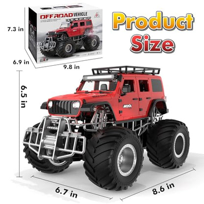 Highspeed Off-Road rc Monster Truck with Light Spray 2.4GHz Upright 360 Rotate 4WD Monster Trucks rc Cars, 20+ KM/H Monster Trucks 70min (Max) Runtime, Back to School Birthday Gift Toddler Toys 8-12 - color: Upgrade Red