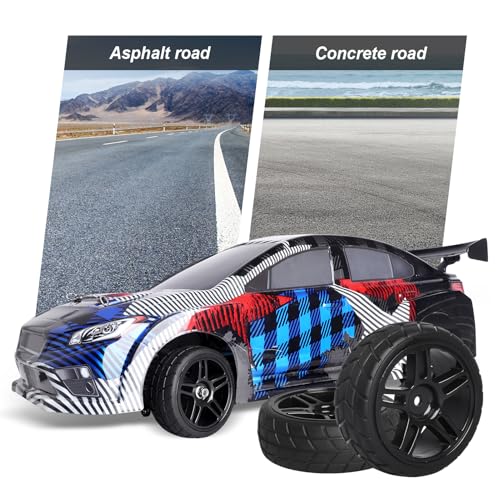 HobbyPark Glued 1/10 On-Road RC Touring Tires and Wheels Set for 1/18 Traxxas Latrax Teton 4 Tec 2.0 3.0 Tamiya TT02 TT01 Brushless (4-Pack) (Color B) - color: Color B