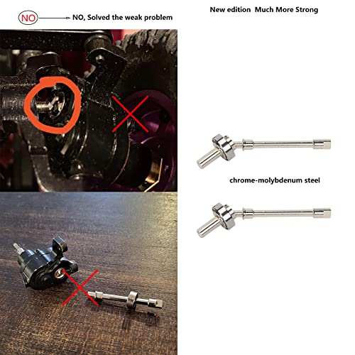 RCAWD CNC Machined Aluminum Alloy Front and Rear Portal Axle Housing w/Steel Gears&Brass Worm Gears&Brass Third Member Housing&Brass Hex for Axial 1-24 Scx24 Crawlers(Red) - color: Red