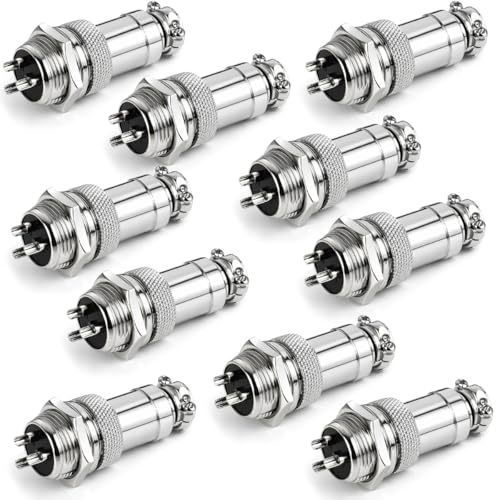 Clyxgs 3-Core Aviation Plug Connector Male Female 16mm Panel Mount Metal Wire Adapter 10PCS - style: GX16-3-10
