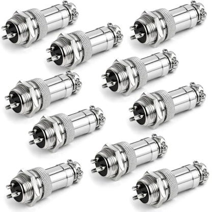 Clyxgs 3-Core Aviation Plug Connector Male Female 16mm Panel Mount Metal Wire Adapter 10PCS - style: GX16-3-10