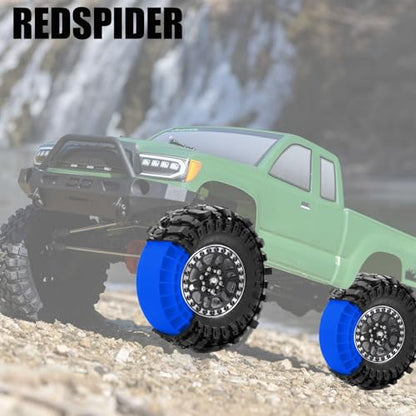 REDSPIDER Silicone Rubber 1.9 tire Inserts，Light Weight Waterproof Soft and Highly Elastic Inner Filler，for 1/10 RC Crawler Car 1.9 Crawler Tires Upgrade. (Blue) - color: Blue