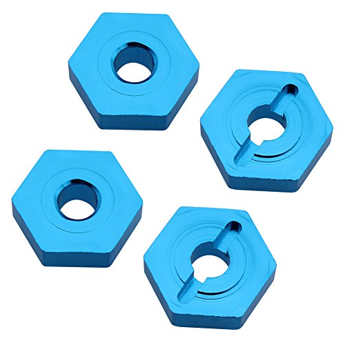 Hobbypark 7mm to 12mm Aluminum Wheel Hex Hub Convert Adapter & Axle Shaft & Locknuts For Wltoys A949 A959 A969 A979 K929 RC Car 1/18 Turn 1/10 Upgrade Parts (Set of 4)