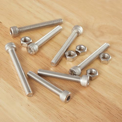50PCS M5 x 50mm 60mm 70mm 80mm, Hex Socket Head Cap Screws Bolts Nuts Kit, Stainless Steel 304, Metric Allen Drive, Fully Threaded - size: Socket M5x50/60/70/80mm