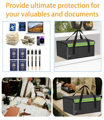 50*35*30cm Lipo Safe Bag Fireproof Bag for Lipo Battery Pack Storage Charging Transport,Home Office Travel Fireproof Safe Storage for Cash Valuables Jewelry Passport Power bank Lipo Battery - size: 500*350*300mm