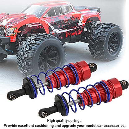 2pcs 92mm RC Oil Pressure Adjustable Front Shock Damper, 1/10 RC Car Shock Absorber, Upgraded Aluminum Alloy Buggy Suspension for ZD Racing HSP Hongnor LRP HPI (Red) - color: Red