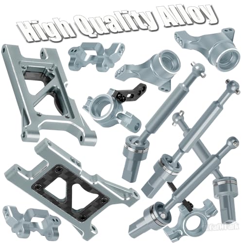 RC Upgrades Part for 1/18 LaTrax Teton,Chassis,A Arms,Drive Shaft Axles,Caster Block,Steering Blocks,Rear Stub Axle Carriers,Links,Differential Housing,Shocks,Shock Tower,Body Mounts,Titanium - color: (Titanium)