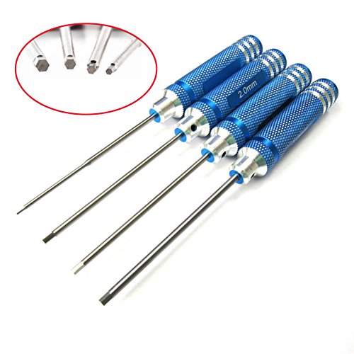 Hex Screwdriver Screw Driver Tool Kit Set for RC Car Helicopter Blue(1.5mm 2.0mm 2.5mm 3.0mm) - color: Blue