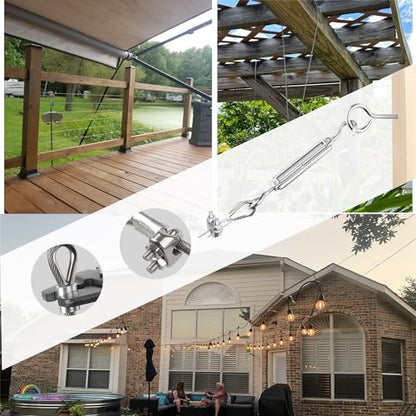 165FT Steel Cable Kit | M5 Turnbuckle & 1/8" Stainless Steel Wire Rope - color: 165FT Steel Cable