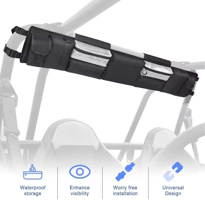 UTV Storage Organizer for Can-Am Maverick X3 X RC Turbo RR | Upgraded 600D Fabric Resists Tearing During Off-Road Trips Offering High Capacity Multi-Pocket Storage