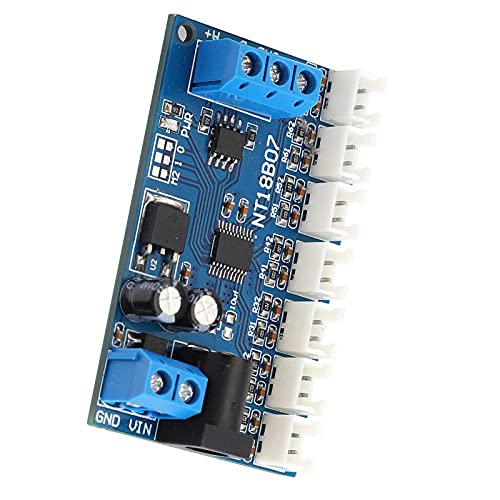 RS485 Temperature Sensor Module, Industrial Grade 7 Channel Temperature Measurement Board with Wide Voltage Range 6?24V for PLC Systems and Automation Control
