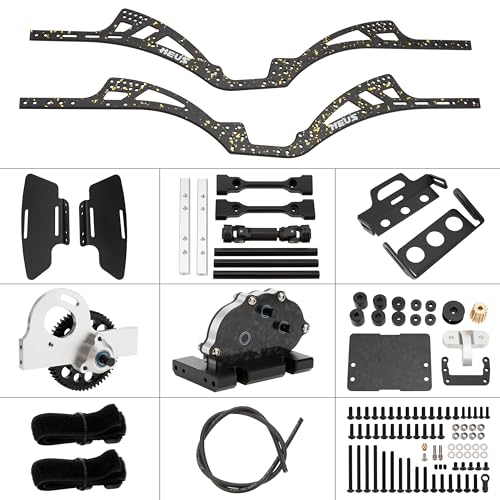 MEUS RACING Gold Rush V2 Carbon Fiber LCG Chassis Kit for Axial SCX10 SCX10 II Capra 1.9 UTB and Other DIY Builds 1/10 RC Crawler Upgardes Parts