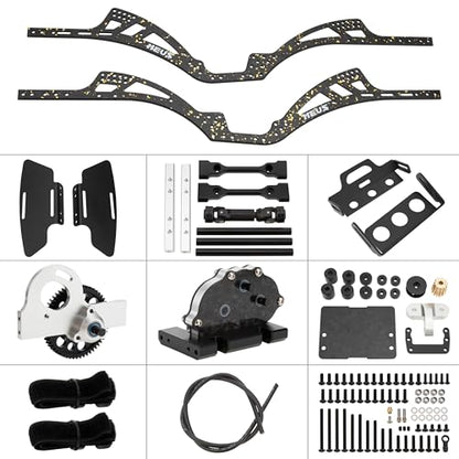 MEUS RACING Gold Rush V2 Carbon Fiber LCG Chassis Kit for Axial SCX10 SCX10 II Capra 1.9 UTB and Other DIY Builds 1/10 RC Crawler Upgardes Parts