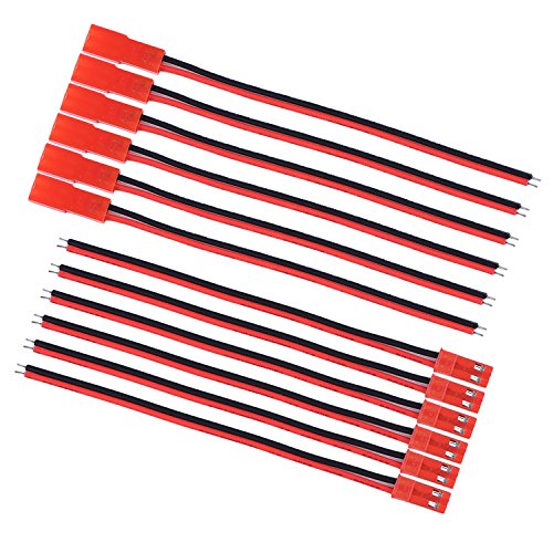 EBOOT 20 AWG JST Connector 2 Pin Male Female Connector Cable Wire, 10 Pairs | LED Strip RC Battery Wiring, 2-Pin Plug, 20AWG Wire, 10 Pairs Male Female JST Connectors