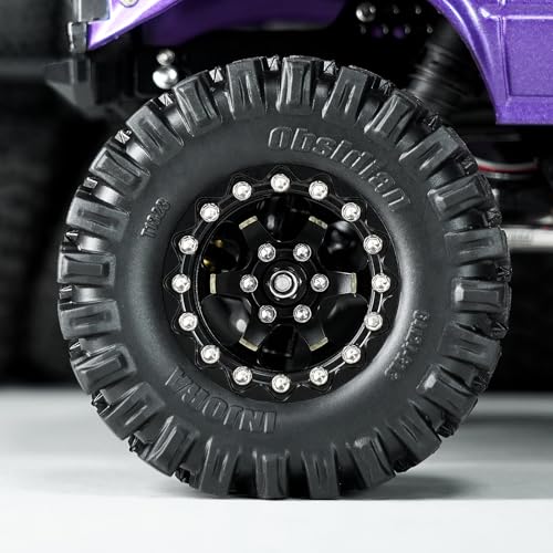 INJORA 1.3" Black Brass -5.25mm Offset Beadlock Wheel for 1/24 1/18 RC - color: Black Brass