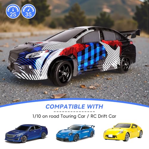PreGlued 12mm Hex Hubs Wheel Rims&2.56" Rubber Tires for 1/10 On-Road Touring Car Drift for Traxxas 4tec 2.0 3.0 Tamiya TT02 TT01 HPI RS4 HSP Flying Fish Wltoys 144001 Kyosho Fazer (Edition A)