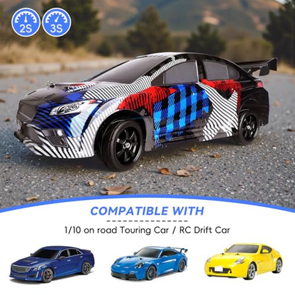 PreGlued 12mm Hex Hubs Wheel Rims&2.56" Rubber Tires for 1/10 On-Road Touring Car Drift for Traxxas 4tec 2.0 3.0 Tamiya TT02 TT01 HPI RS4 HSP Flying Fish Wltoys 144001 Kyosho Fazer (Edition A)