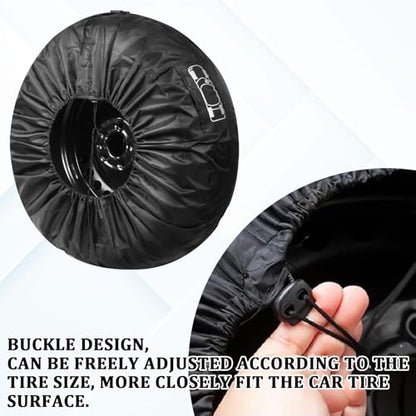 Spare Tire Bag with Adjustable Elastic Strap Car Dustproof Tires Protector for All Seasons, 26" Oxford Cloth Tire Sunproof 13"-18" Spare Tires Storage Bag, Universal for Most Cars (Small)