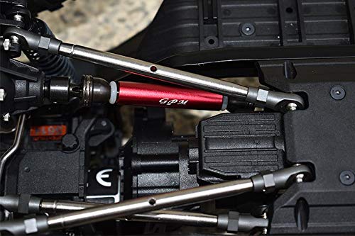 Axial 1/10 SCX10 III JT Gladiator (AXI03006) Upgrade Parts Steel + Aluminum Front + Rear Cvd Drive Shaft - 2Pc Set Red