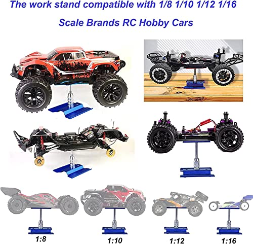 RC Car Work Stand Aluminum Repair Workstation, 360 Rotate, Suitable for 1/8, 1/10, 1/12, 1/16 Scale RC Cars