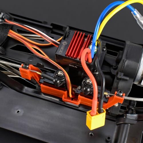 2026 New 60A Waterproof Brushed ESC 2-3S Electronic Speed Controller WP 1060 RC ESC Brushed with Power Witch for 1/10 Scale RC Crawler Car,Boats,Truck (XT60 Plug) - color: Black-yellow