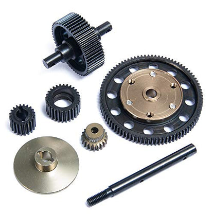 QUE-T Heavy Duty Steel Transmission Straight Gear Set for 1/10 Axial SCX10