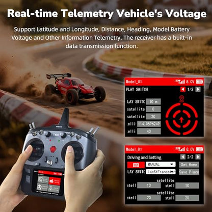 Radiolink R16F 16 Channels 2.4GHz RC Receiver for RC Car | Radiolink Remote Controller T16D, T12D, RC4GS V3, RC6GS V3, RC8X, Long Distance Control Receiver, for RC Car, Boat, Robots