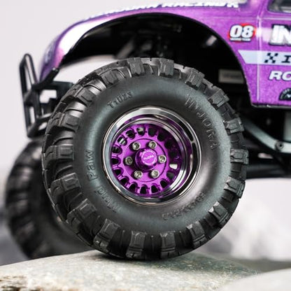 INJORA ModuWheel 1.0" Aluminum Wheel Offset -4.4mm for 1/18 1/24 RC(Purple) - color: Purple