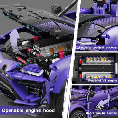 Remote Control Building Car, Compatible with Technic Car, 1:8 21in Dynamic | 2375 Pieces with Motors Rechargeable Battery, Large Size SUV Construction Building Toy for Adults Teens Aged 12+